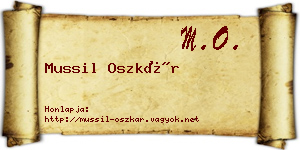 Mussil Oszkár névjegykártya